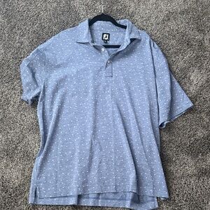 FootJoy Light Blue Patterned Polo Shirt
